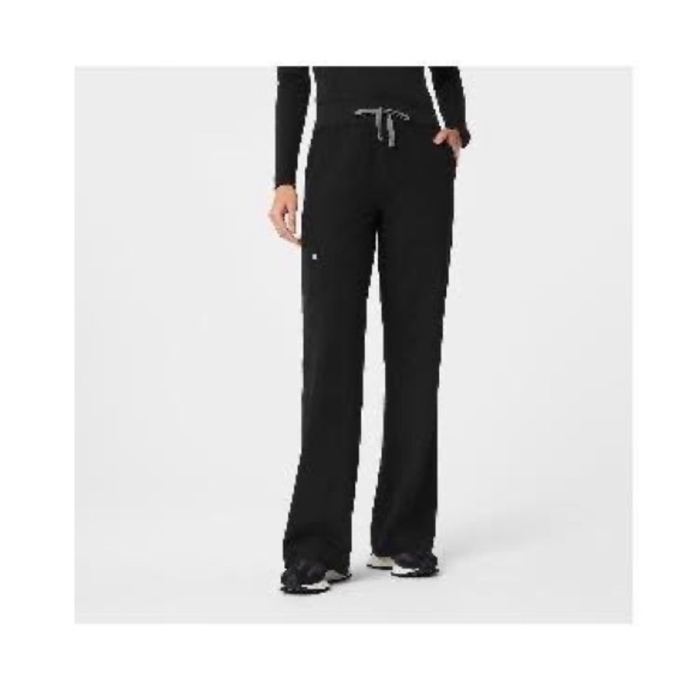 Figs Women Isabel Wide Leg Black Scrubs - Small Tall